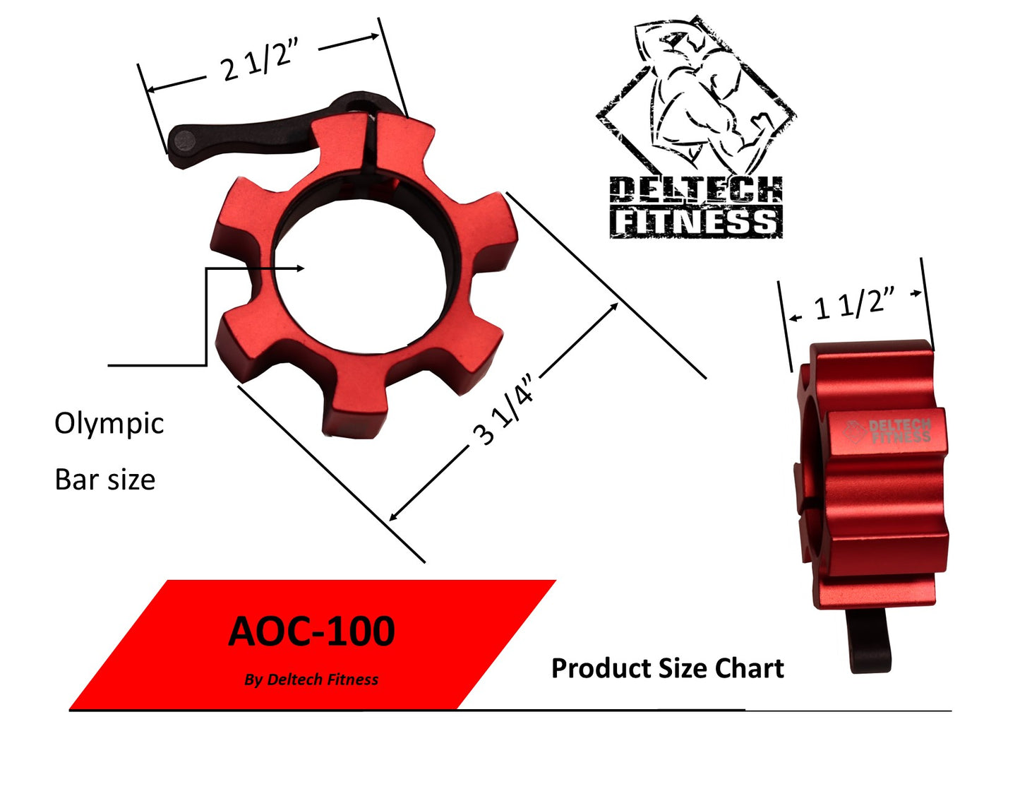 Deltech Fitness Aluminum Quick Release Olympic Collar Pair (AOC-100)