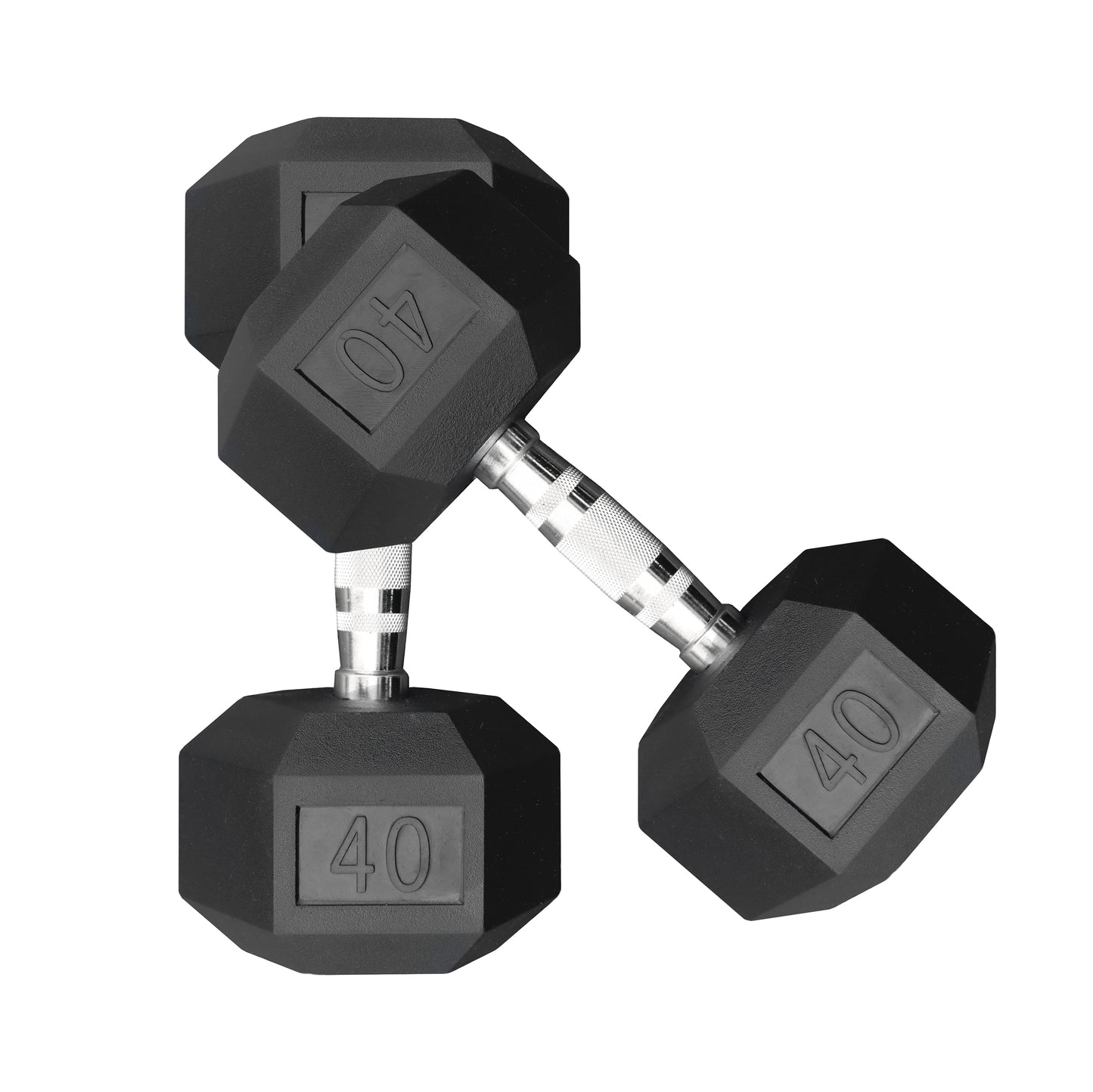 Deltech Fitness 40 lb Rubber Dumbbell Pair (RDB-040)