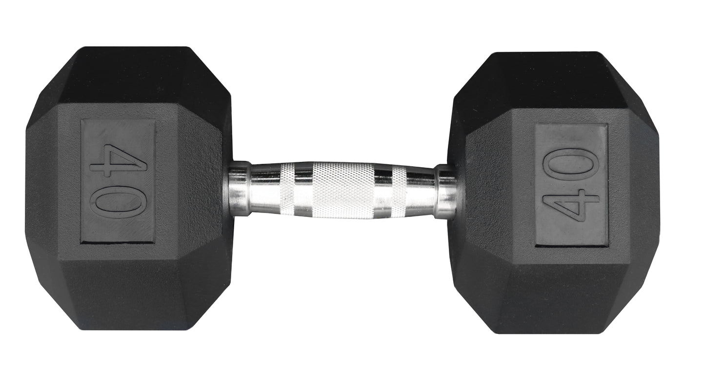Deltech Fitness 40 lb Rubber Dumbbell Pair (RDB-040)