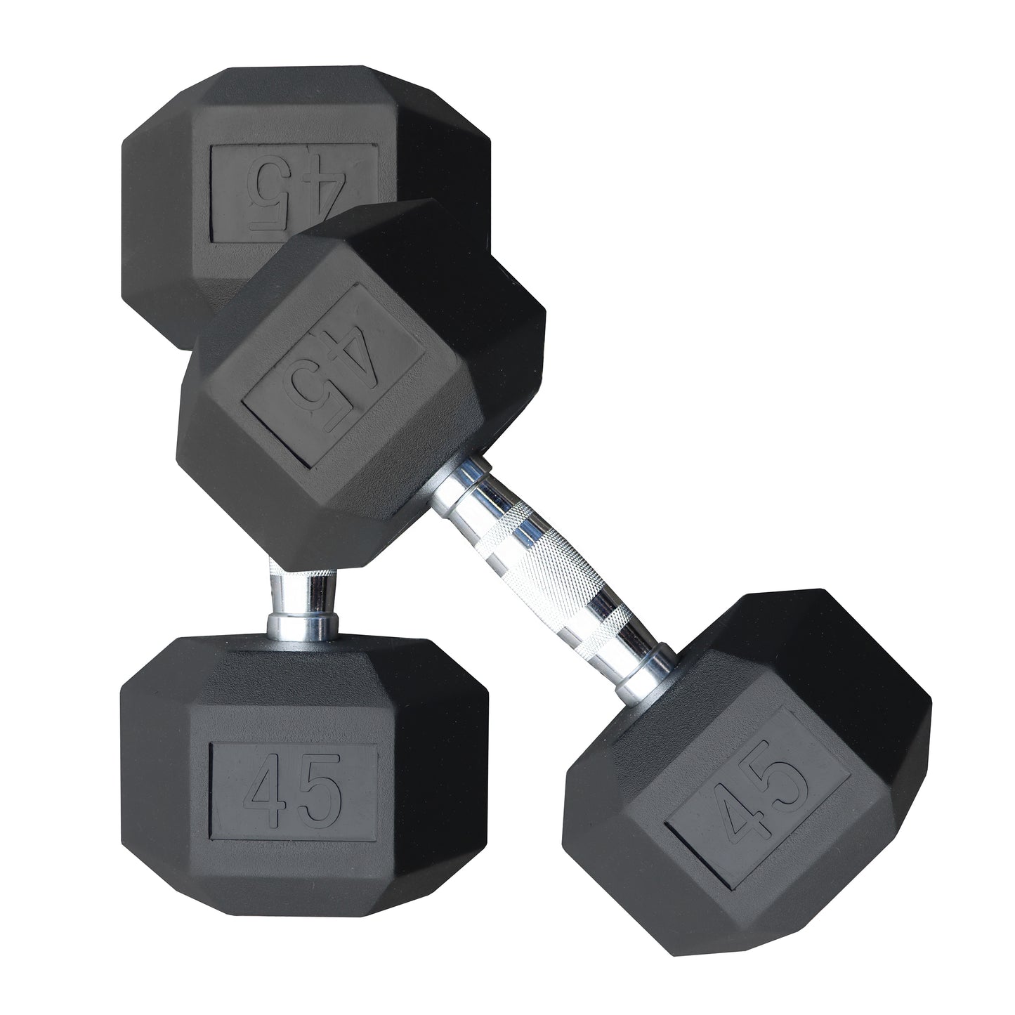 Deltech Fitness 45 lb Rubber Dumbbell Pair (RDB-045)