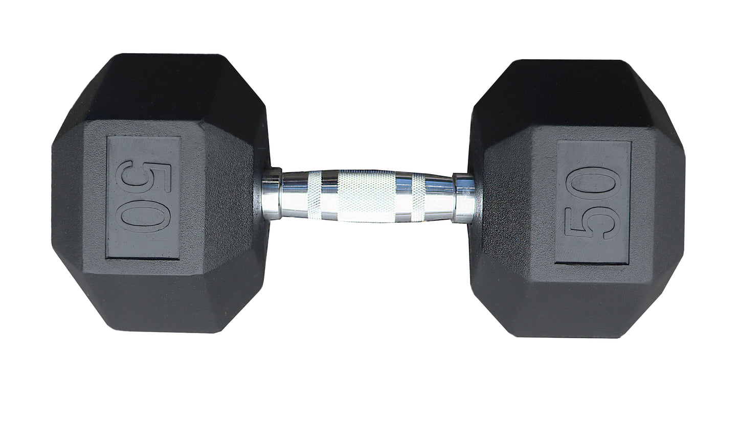 Deltech Fitness 50 lb Rubber Dumbbell Pair (RDB-050)