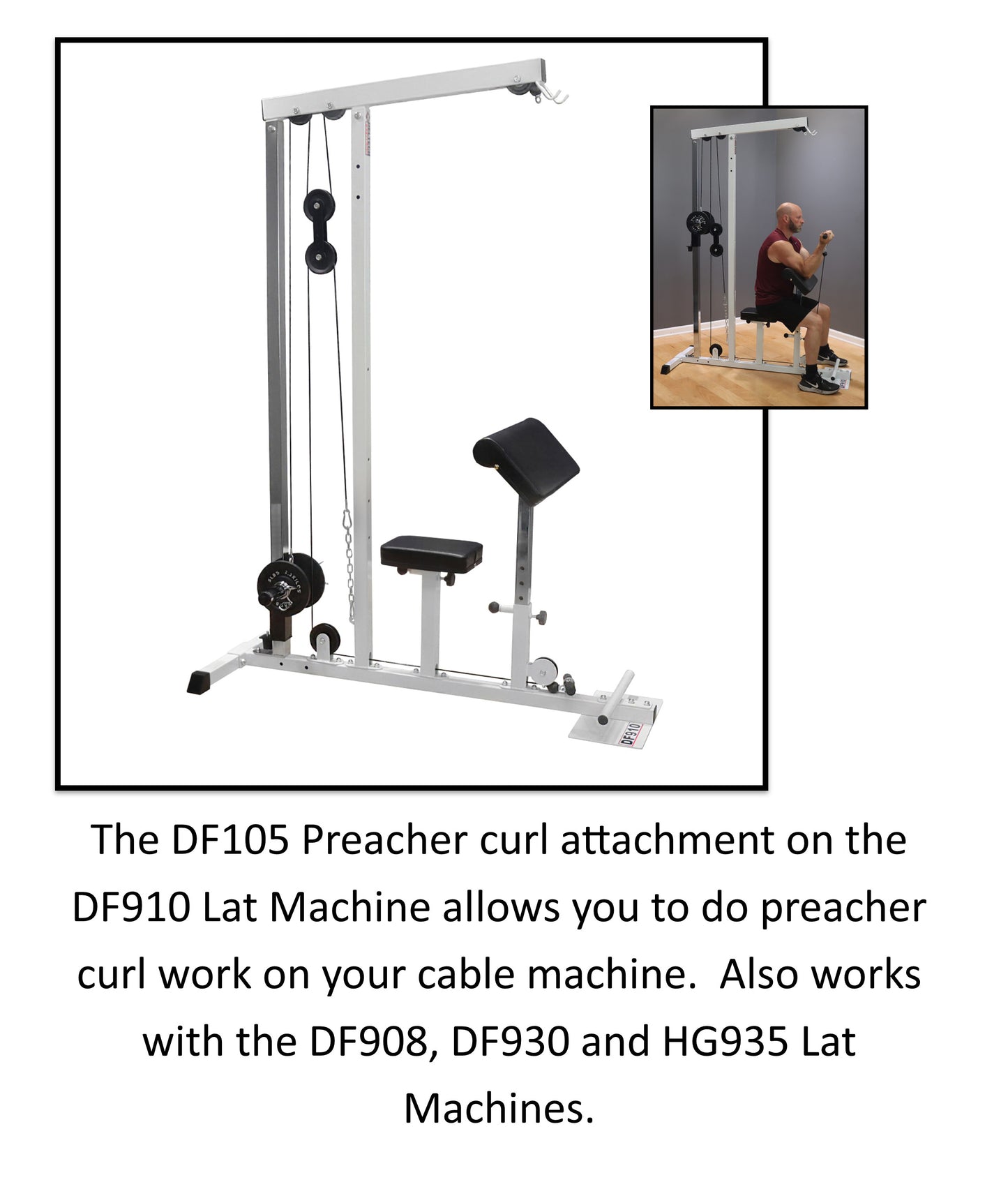 Deltech Fitness Preacher Curl Attachment (DF105)