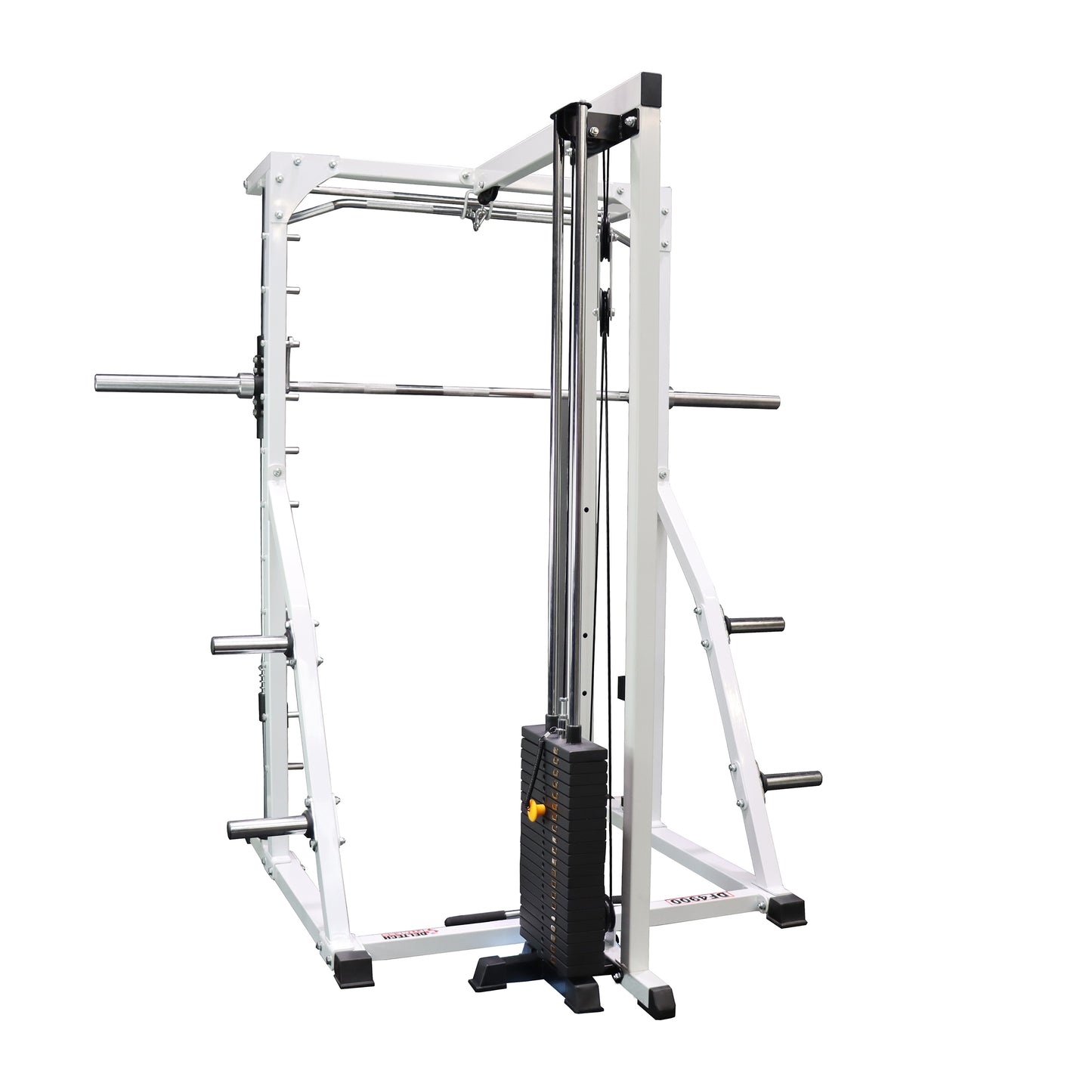 Deltech Fitness Linear Bearing Smith Machine with Weight Stack Loaded Lat Attachment (DF4900LS)