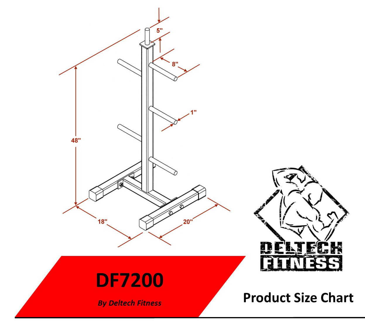 Deltech Fitness Heavy Duty Pro Standard Weight Tree (DF7200)