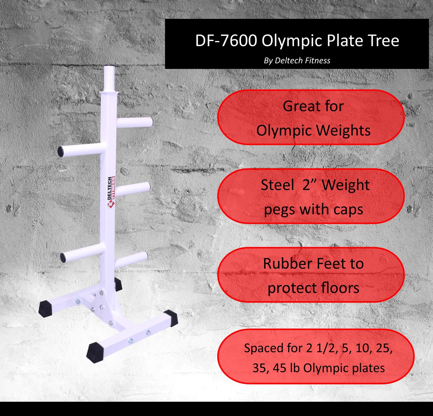 Deltech Fitness Heavy Duty Pro Olympic Weight Tree (DF7600)