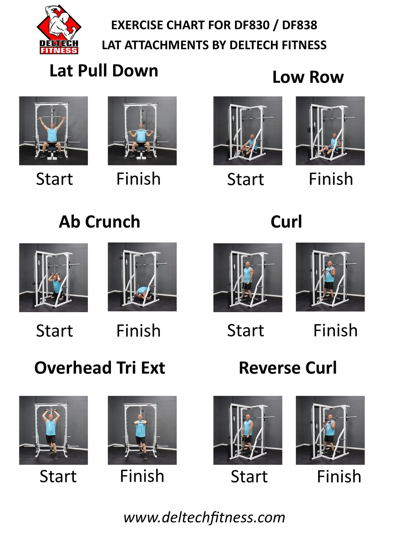 Deltech Fitness Linear Bearing Smith Machine with Weight Stack Loaded Lat Attachment (DF4900LS)