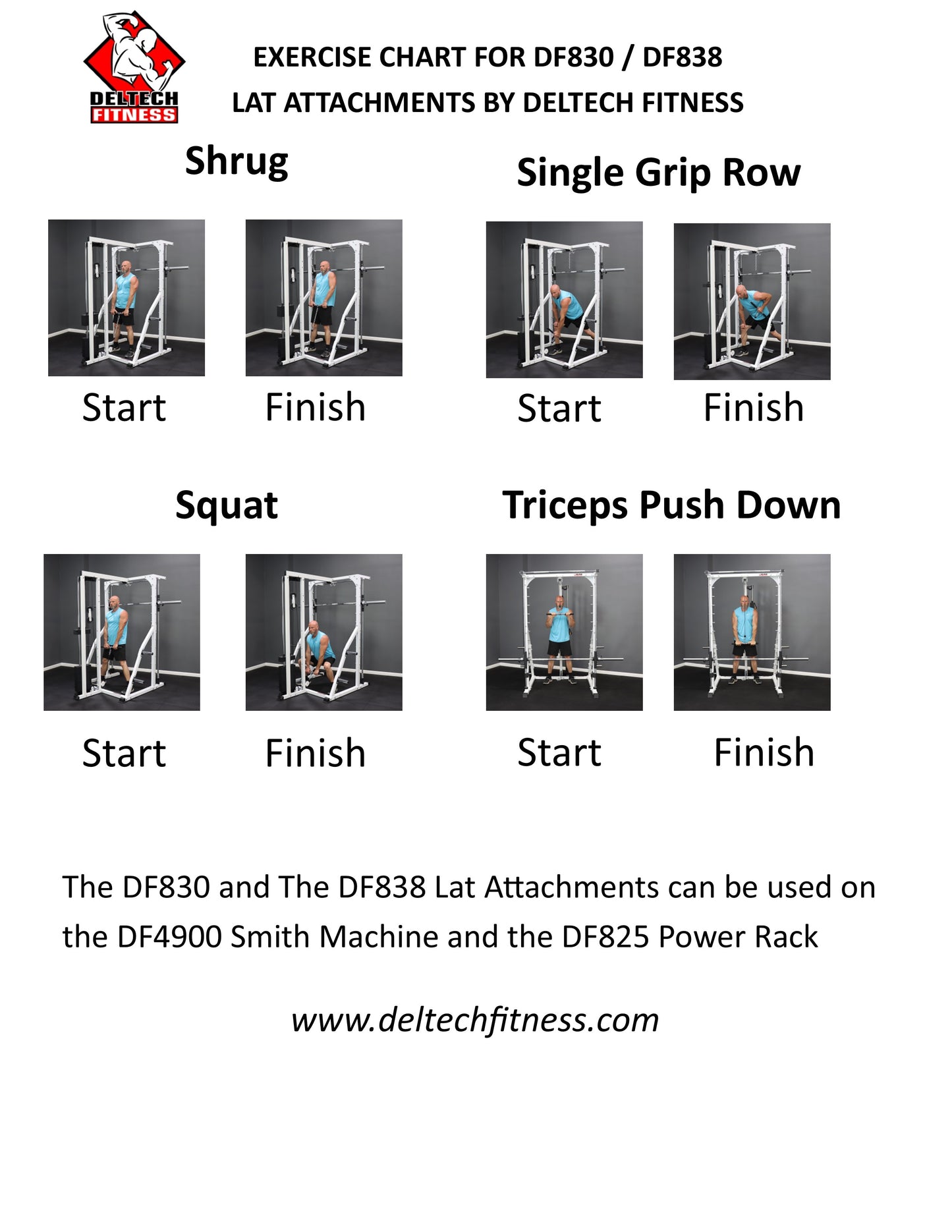 Deltech Fitness Linear Bearing Smith Machine with Weight Stack Loaded Lat Attachment (DF4900LS)