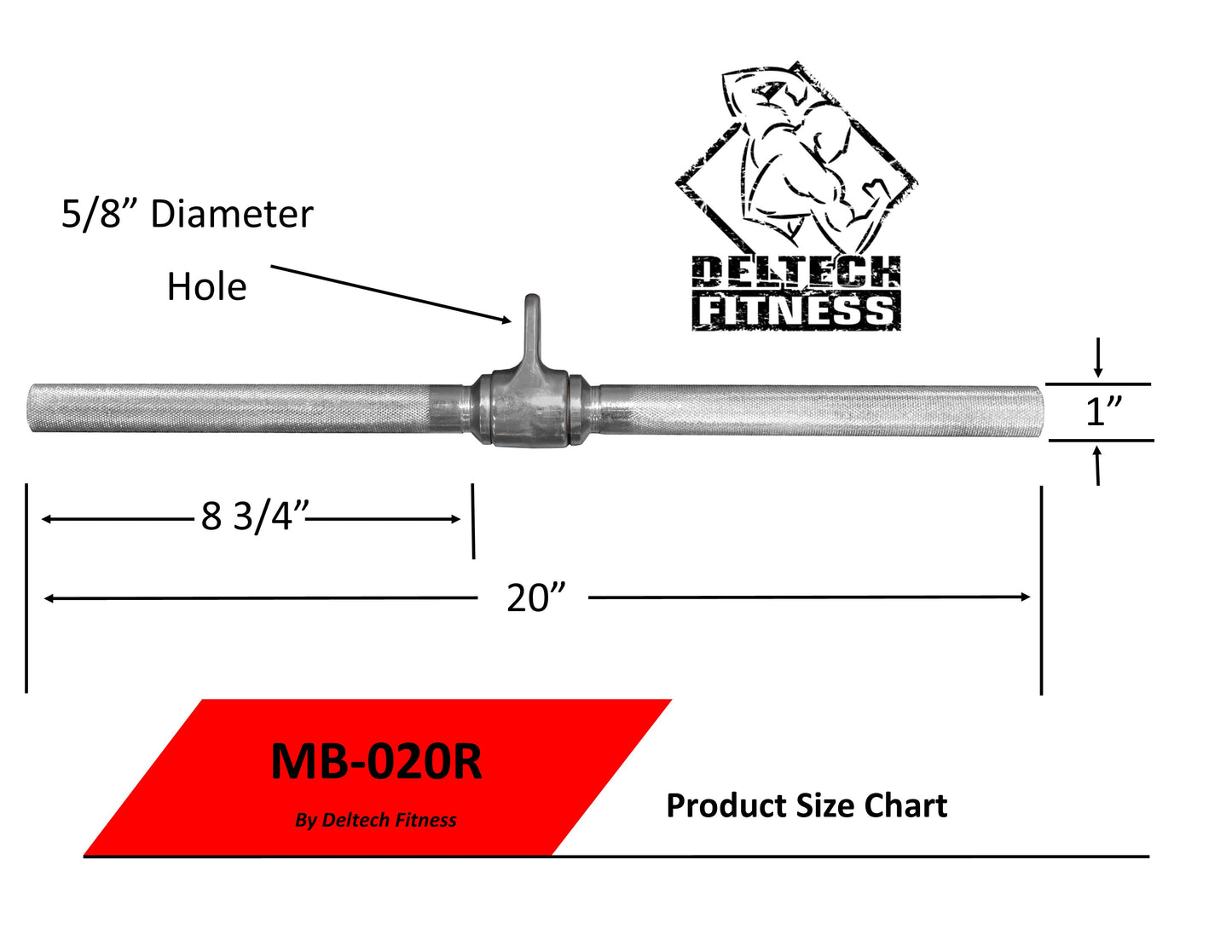 Deltech Fitness MB-020R Chrome Row Bar