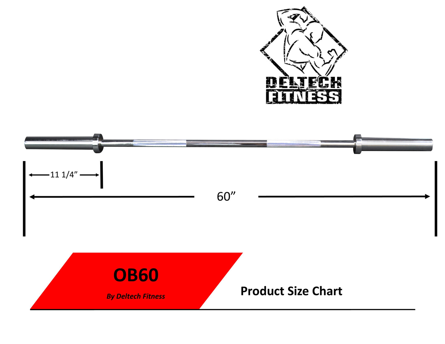 Deltech Fitness 5' Chrome Olympic Weight Bar (OB60)