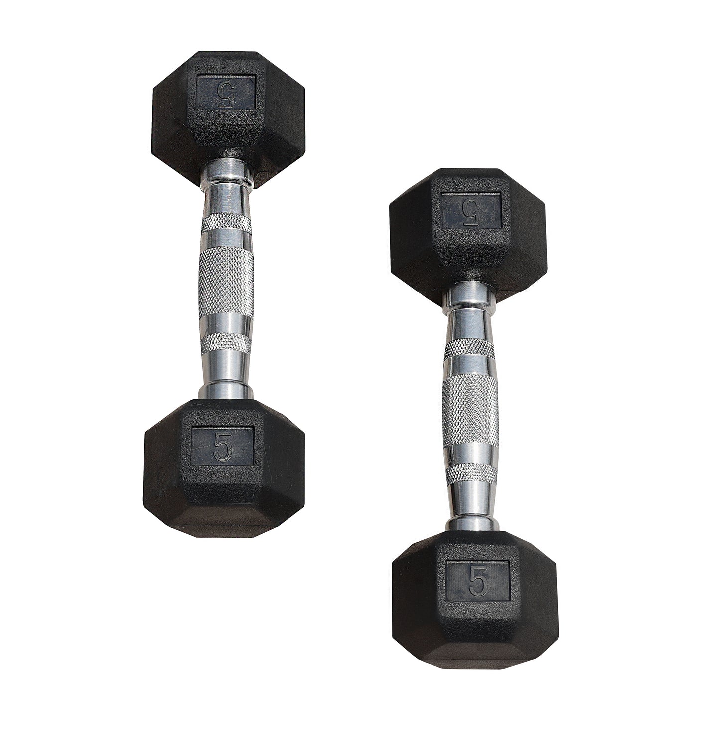 Deltech Fitness 5 lb Rubber Dumbbell Pair (RDB-005)