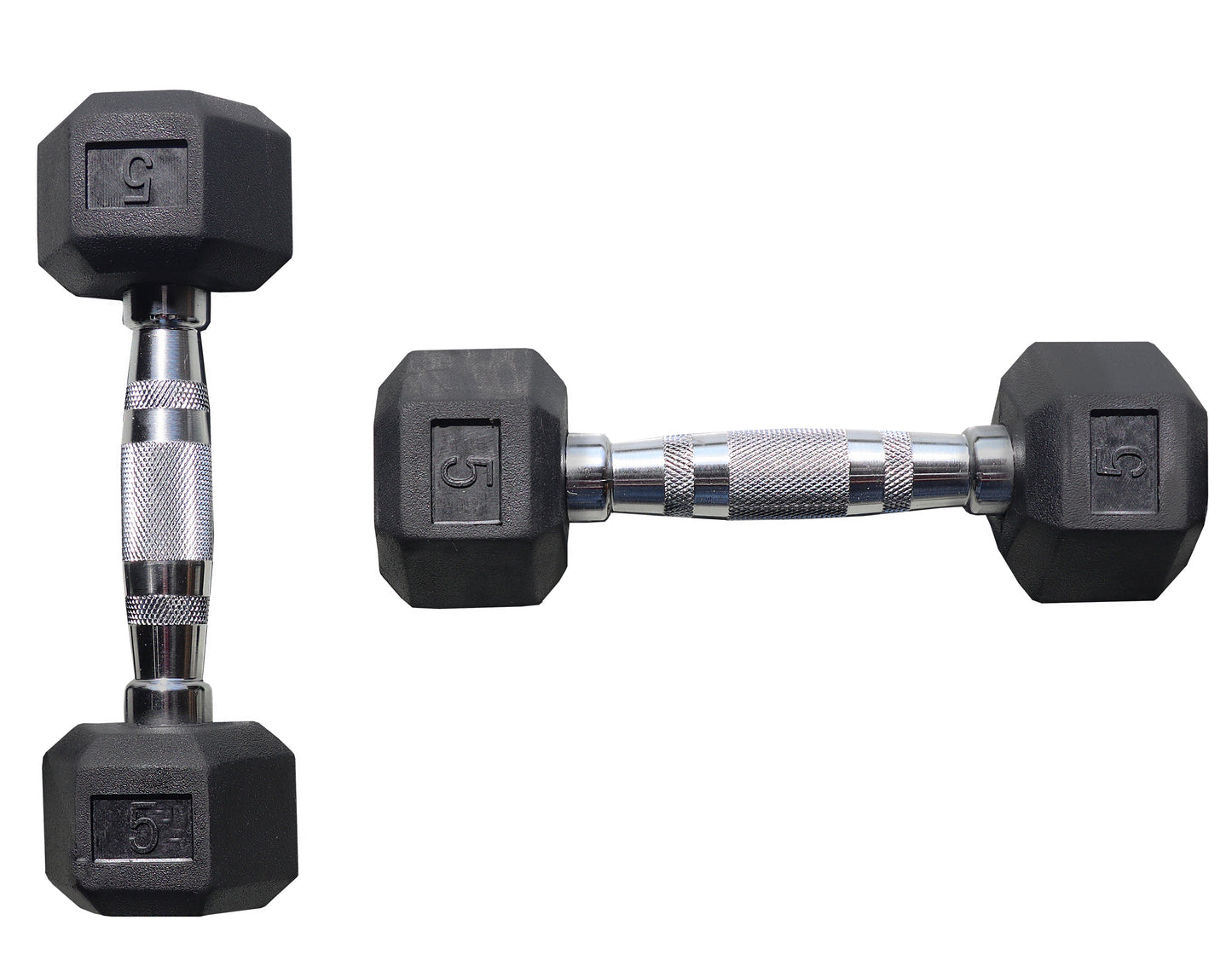 Deltech Fitness 5 lb Rubber Dumbbell Pair (RDB-005)