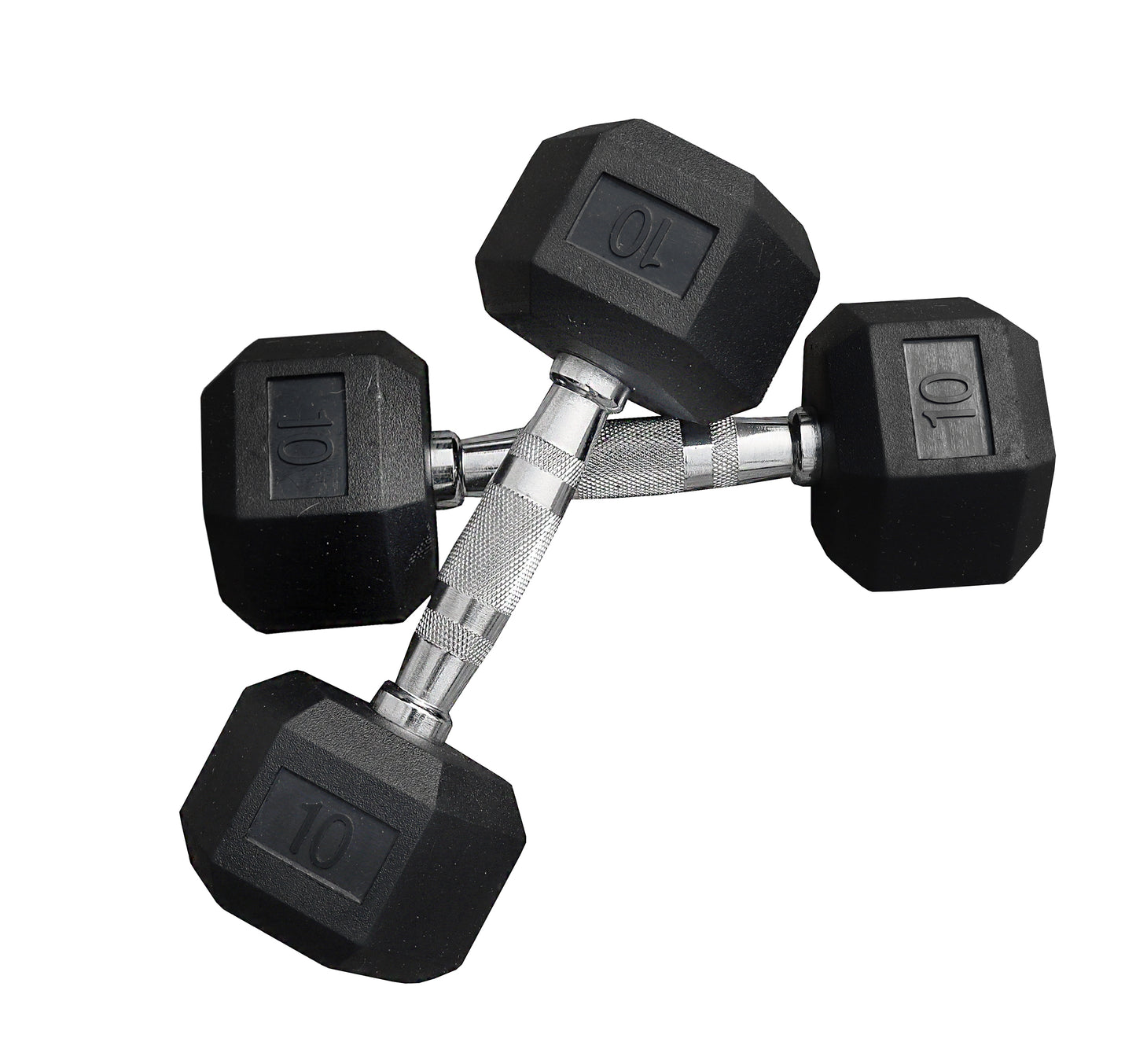 Deltech Fitness 10 lb Rubber Dumbbell Pair (RDB-010)