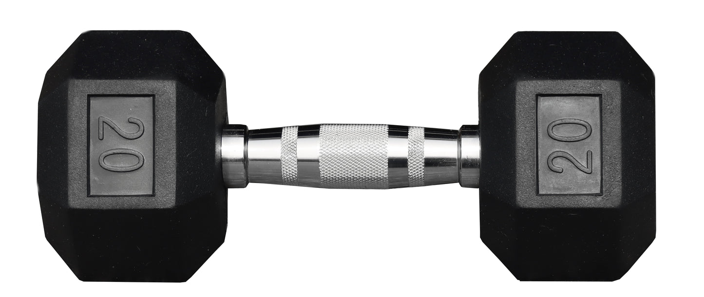 Deltech Fitness 20 lb Rubber Dumbbell Pair (RDB-020)