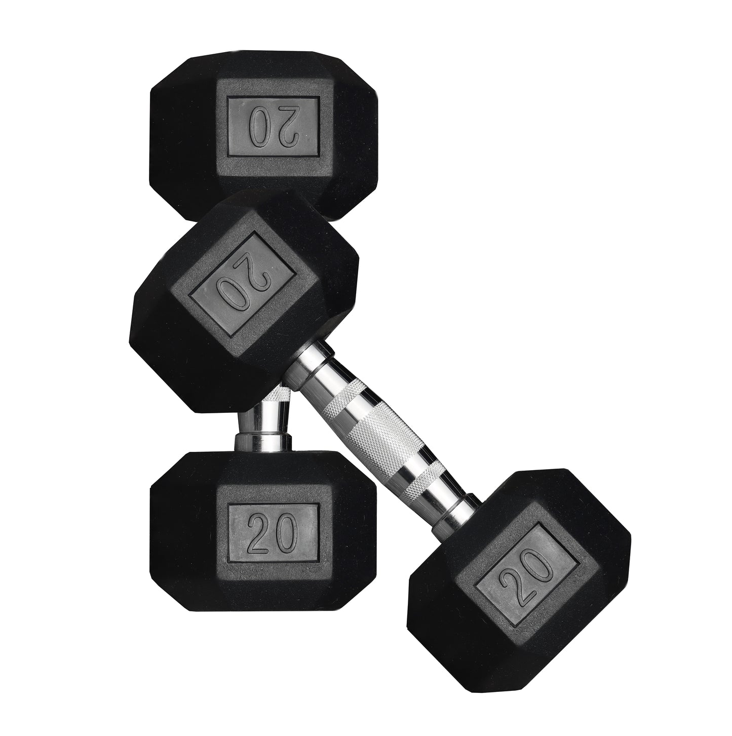 Deltech Fitness 20 lb Rubber Dumbbell Pair (RDB-020)
