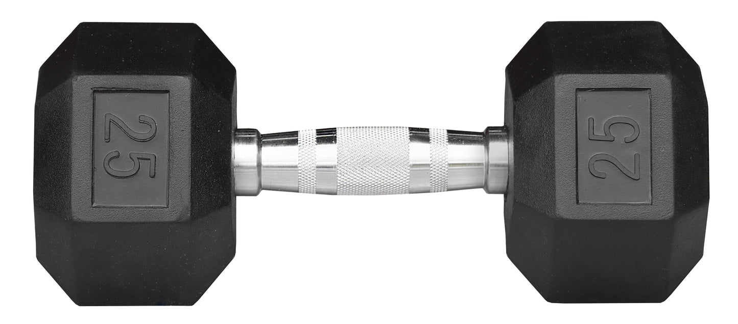 Deltech Fitness 25 lb Rubber Dumbbell Pair (RDB-025)