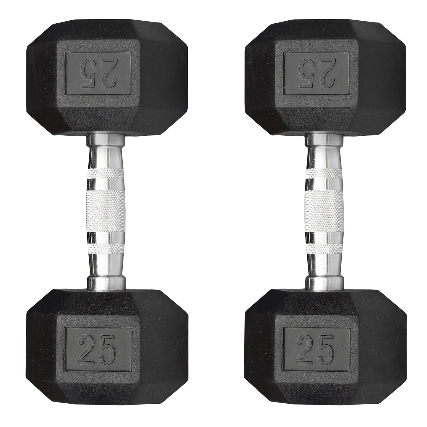 Deltech Fitness 25 lb Rubber Dumbbell Pair (RDB-025)