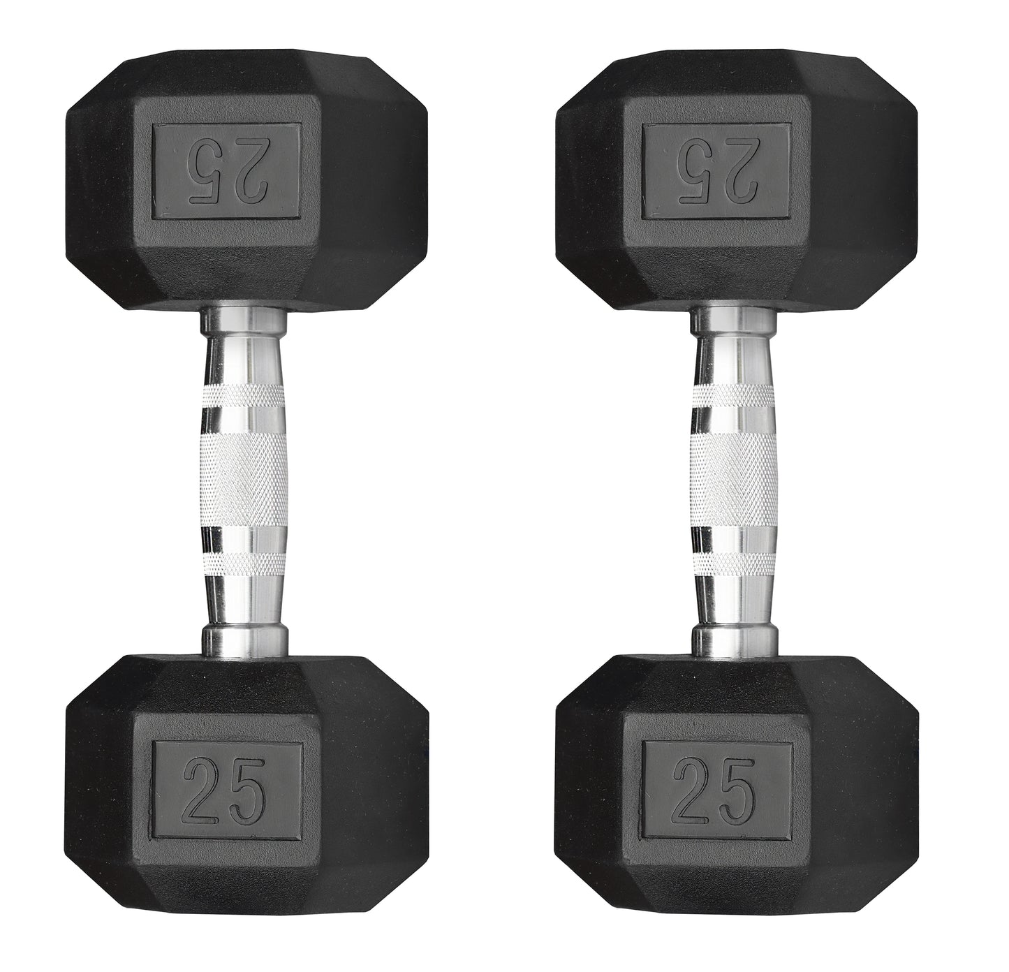 Deltech Fitness 5-25 lb Rubber Dumbbell Set RDB5-25
