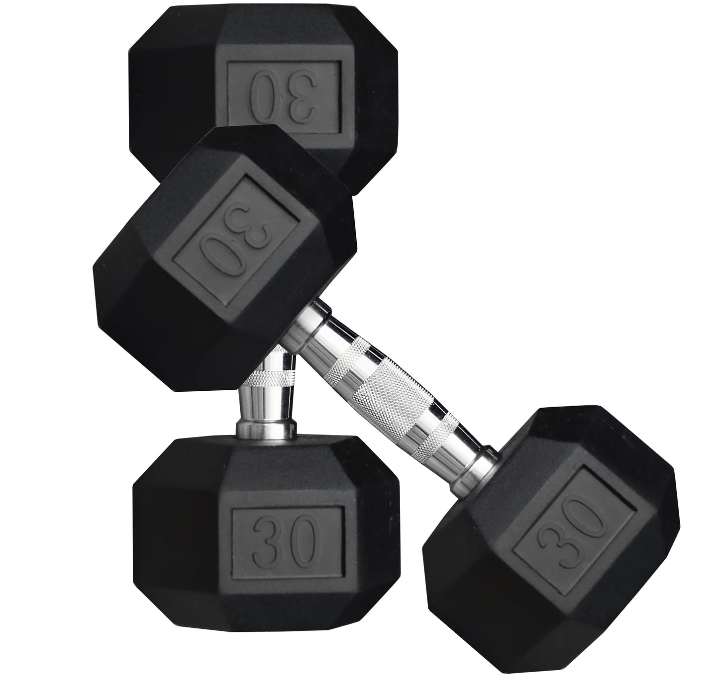 Deltech Fitness 30 lb Rubber Dumbbell Pair (RDB-030)