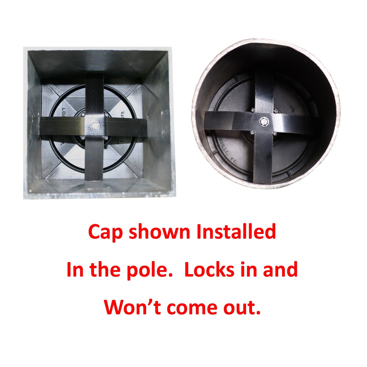 4" Round Light Pole Top Cap- Black Plastic (86-00017)
