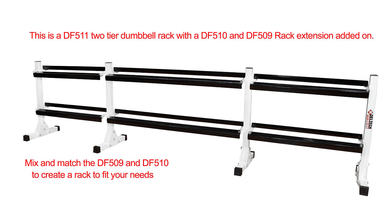 Deltech Fitness DF510- 55" Two-Tier Dumbbell Rack Extension