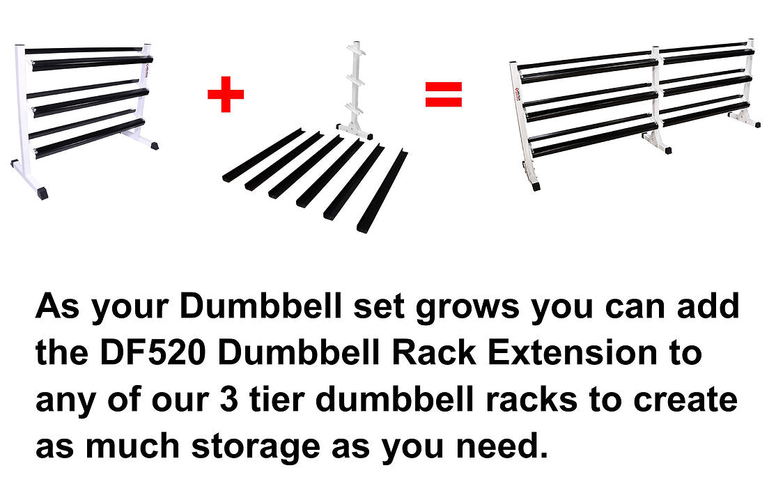 Deltech Fitness DF520- 55" Three-Tier Dumbbell Rack Extension