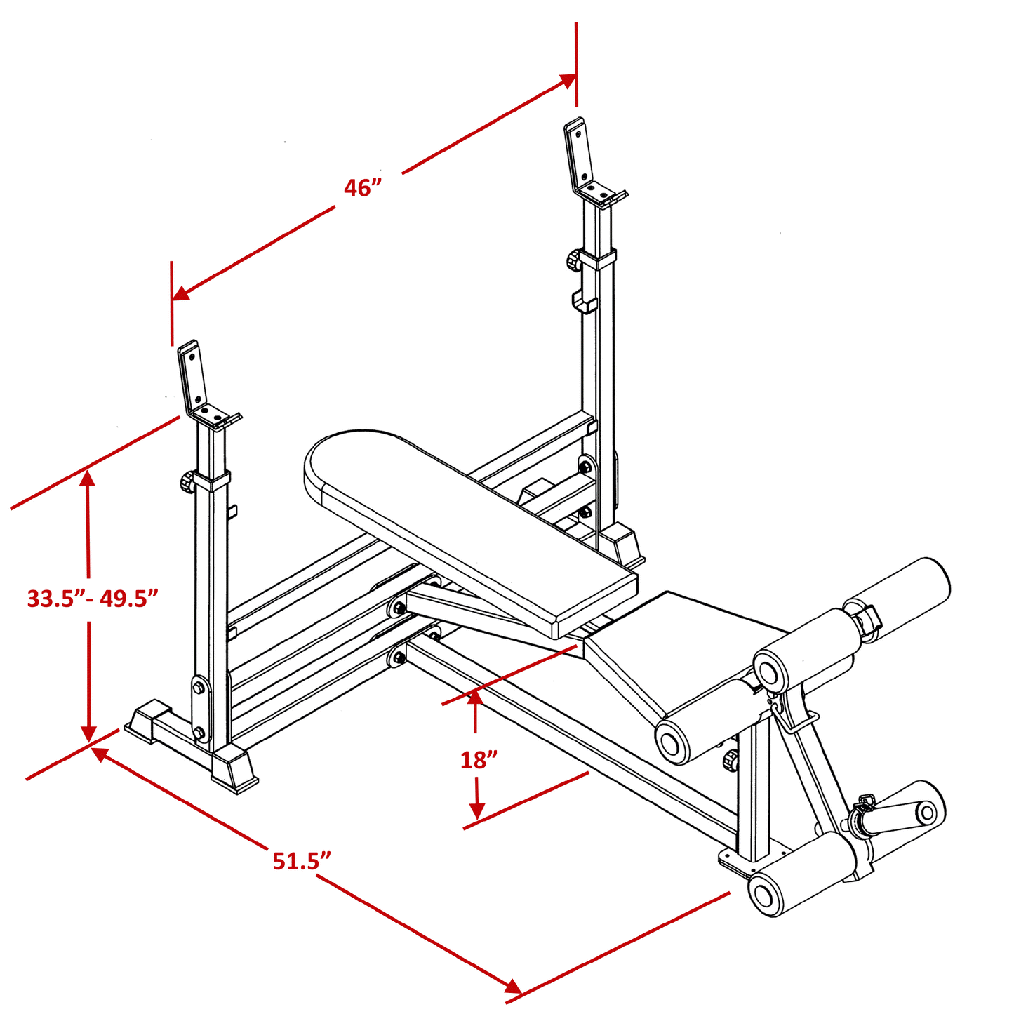 Deltech Fitness Olympic Weight Bench (DF1000)