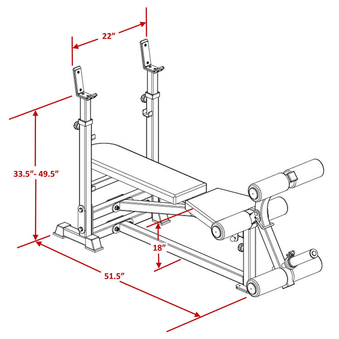 Deltech Fitness Standard Weight Bench (DF2000)
