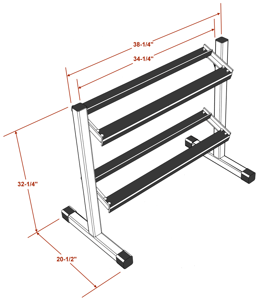 Deltech Fitness 38" Two-Tier Dumbbell Rack (DF511)