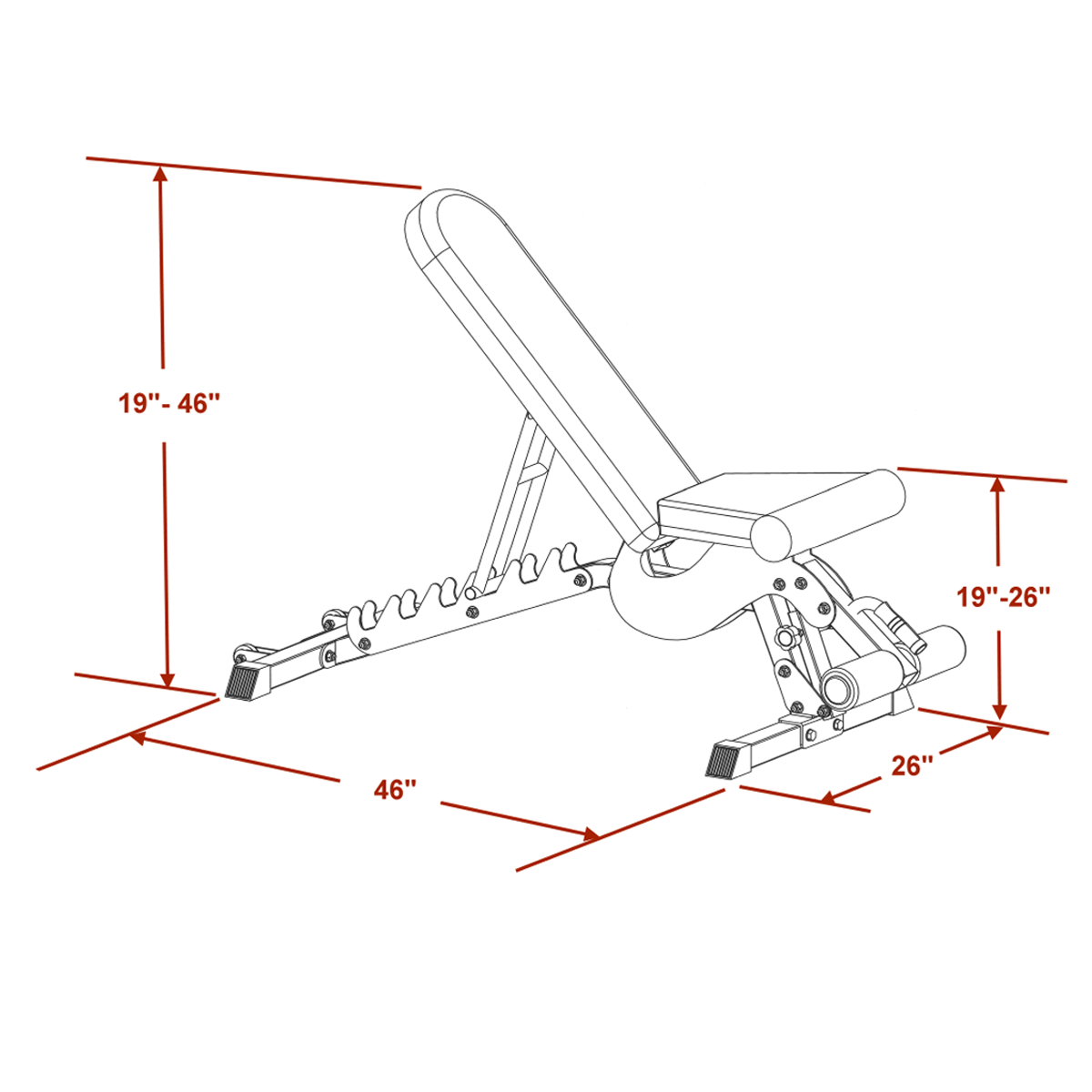 Deltech Fitness Heavy Duty Flat Incline Decline Bench (DF9800)