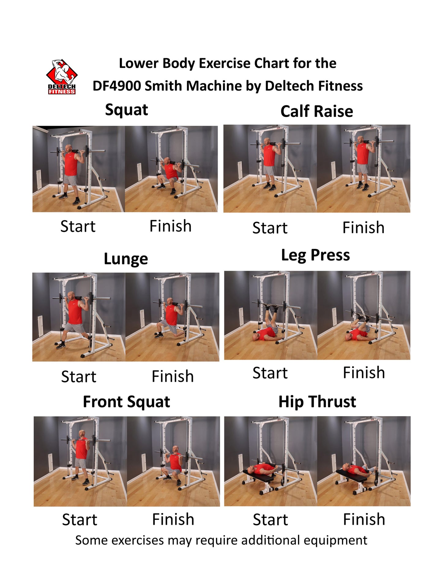 Deltech Fitness Linear Bearing Smith Machine (DF4900)