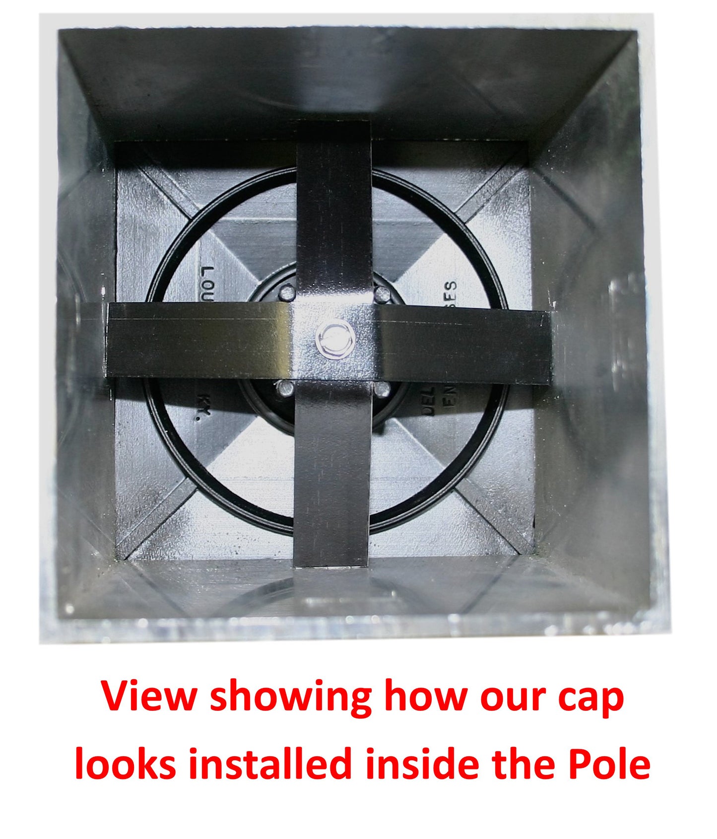 6" Standard Square Pole Cap with 1.25" Radius Corner by Deltech Manufacturing