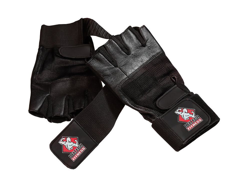 Deltech Fitness Heavy-Duty Leather Full Wrap Weightlifting gloves (LT-1017)