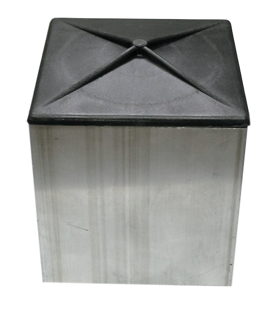 4" Square Light Pole Top Cap- Black Plastic (85-00006)