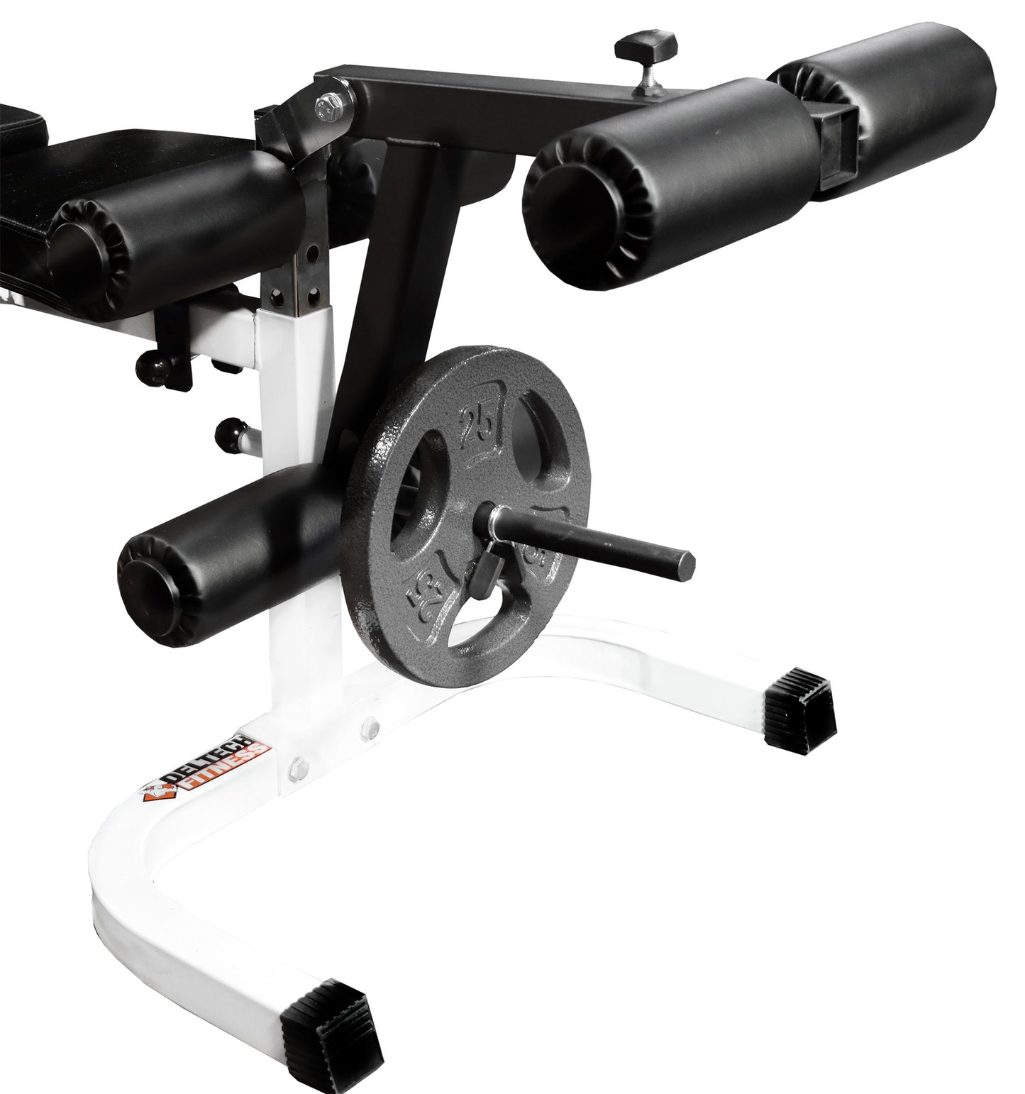 Deltech Fitness Leg Attachment with weight plate