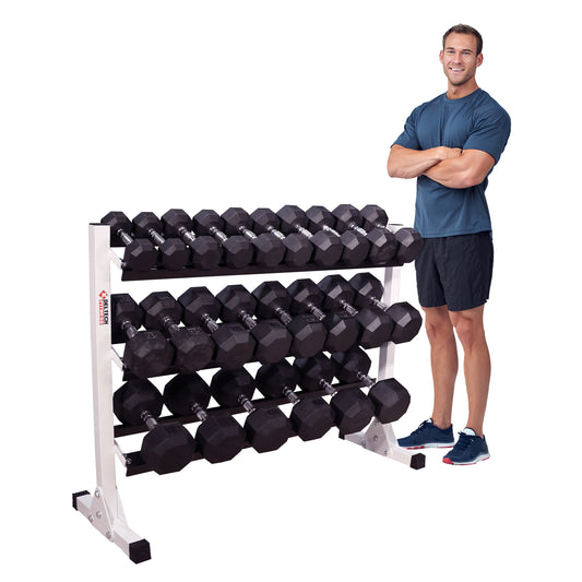 three tier dumbbell rack