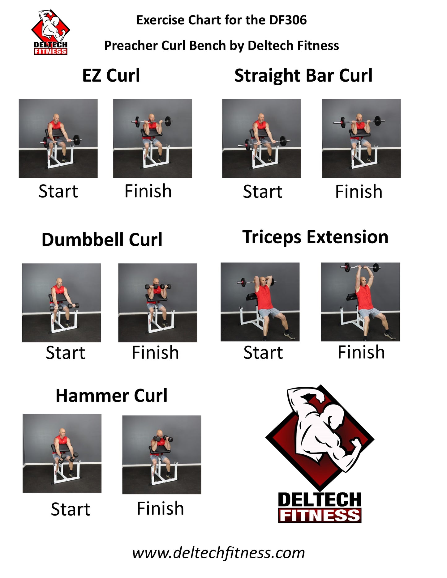 Deltech Fitness Preacher Curl Bench (DF306)