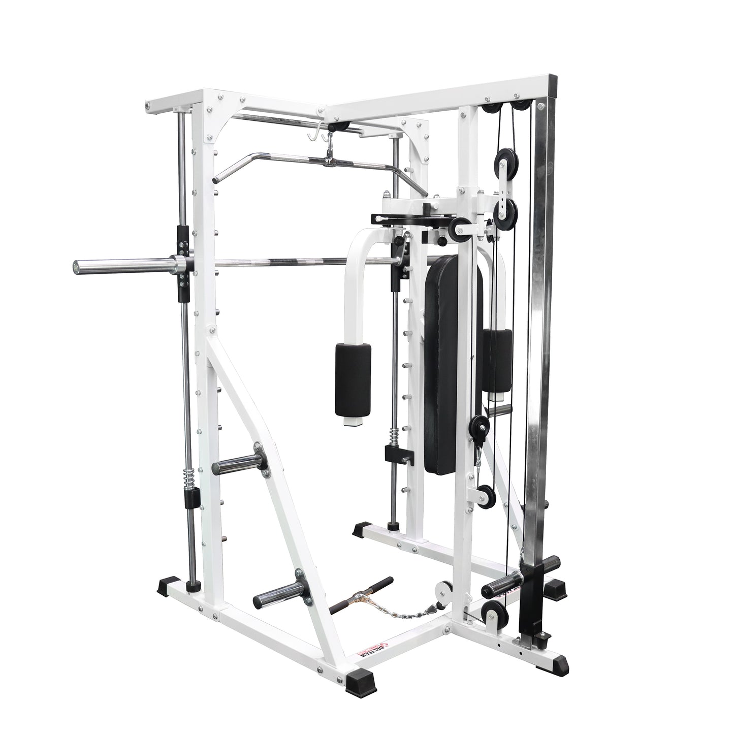 Deltech Fitness Linear Bearing Smith Machine with Lat Attachment and Pec (DF4900LP)