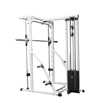 Deltech Fitness Linear Bearing Smith Machine with Weight Stack Loaded Lat Attachment (DF4900LS)