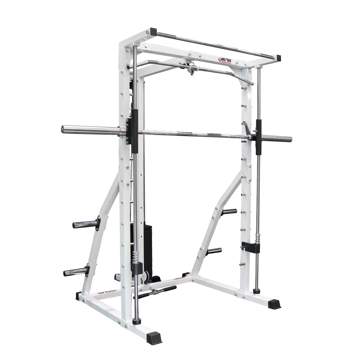 Deltech Fitness Linear Bearing Smith Machine with Weight Stack Loaded Lat Attachment (DF4900LS)