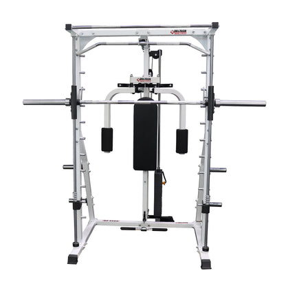 Deltech Fitness Linear Bearing Smith Machine with Weight Stack Loaded Lat Attachment and Pec (DF4900LSP)