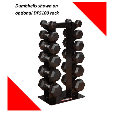 Deltech Fitness 5-30 lb Rubber Dumbbell Set RDB5-30