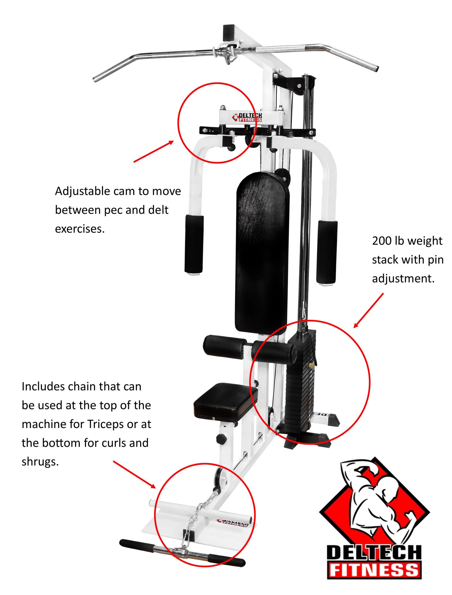 Deltech Fitness Ultimate Lat Pulldown Machine (HG935)