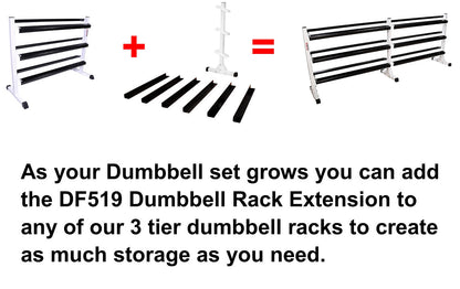 Deltech Fitness DF519- 38" Three-Tier Dumbbell Rack Extension
