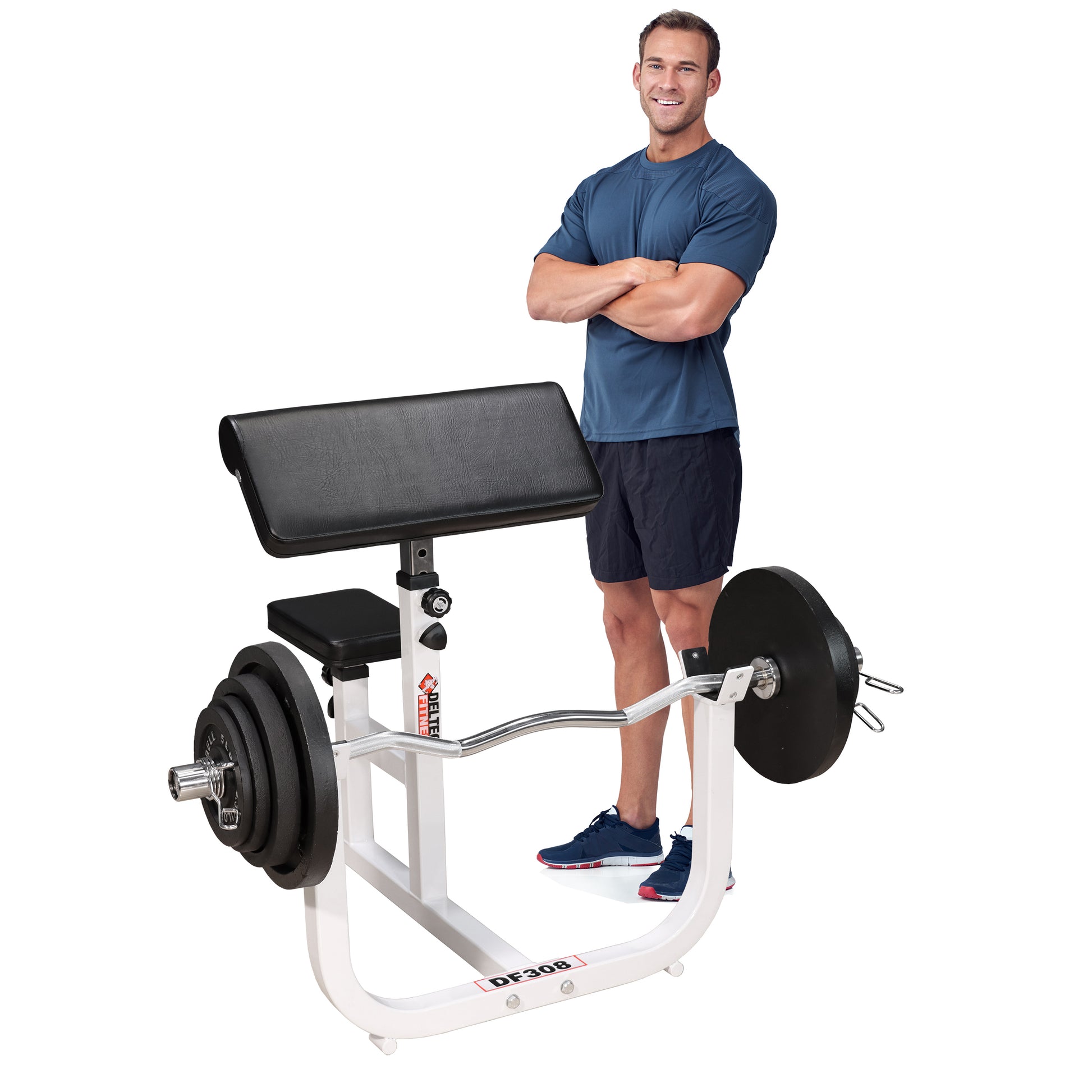 cybex preacher curl bench Deltech Fitness Preacher Curl Bench (DF308) White