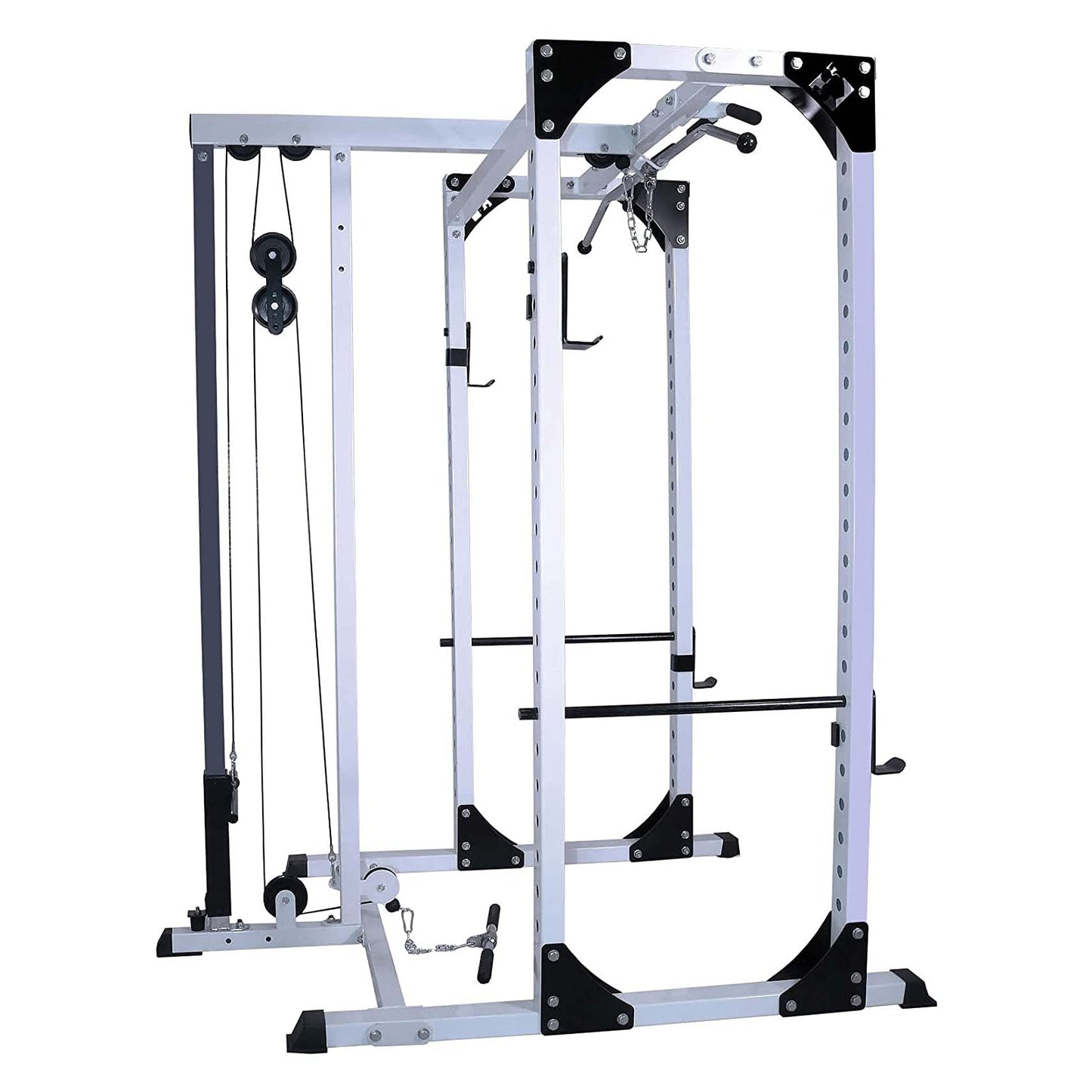 Deltech Fitness Squat Rack with Lat Attachment (DF825L)