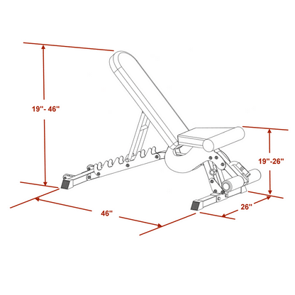 Deltech Fitness Heavy Duty Flat Incline Decline Bench (DF9800)