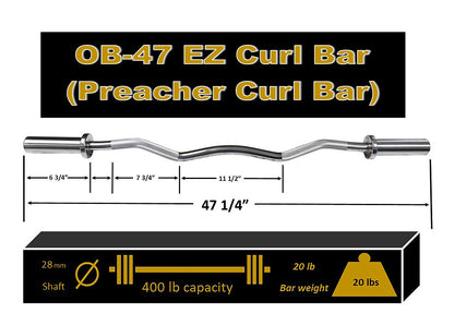 Olympic Preacher Curl Bar (EZ Curl Bar) OB-47