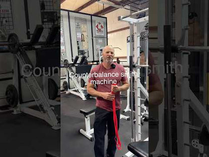 Deltech Fitness Linear Bearing Smith Machine with Weight Stack Loaded Lat Attachment (DF4900LS)