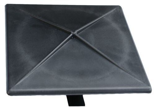 3" Square Light Pole Top Cap- Black Plastic