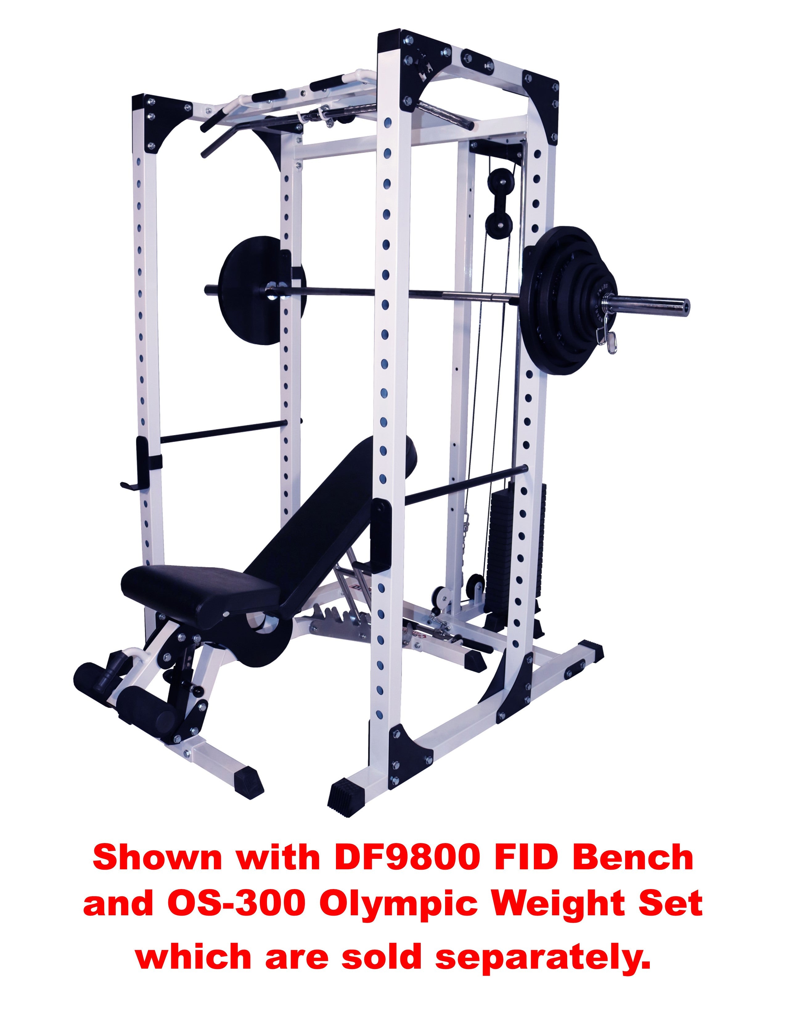 Squat Rack w Stack Loaded Lat DF825LS Deltech Fitness